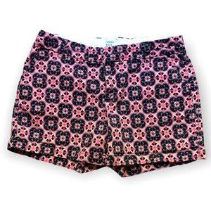 Crown and ivy shorts womens size 6 chino pink navy pattern comfortable
